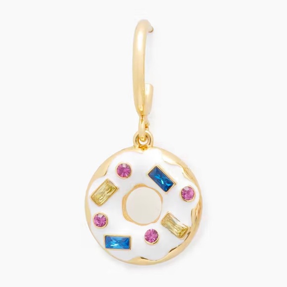 Kate Spade Coffee Break Donut Huggies ✨ Earrings | dainty fun dangle - Picture 6 of 9